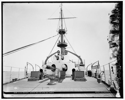 U.S.S. Kentucky, quarter deck and after gun turrets