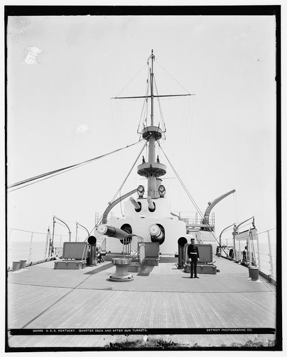 U.S.S. Kentucky, quarter deck and after gun turrets