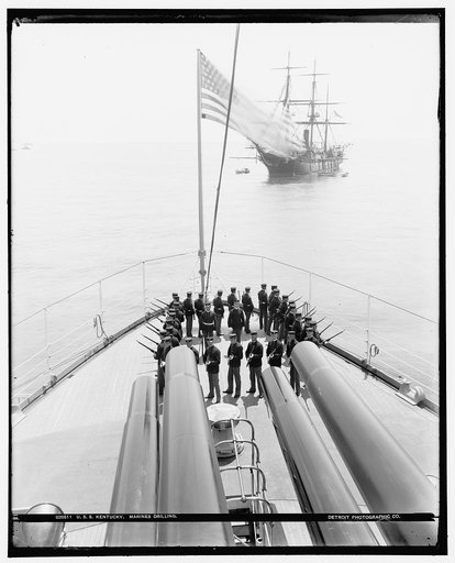 U.S.S. Kentucky, Marines drilling