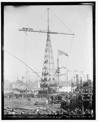 Spectators on day of launching of U.S.S. Maine