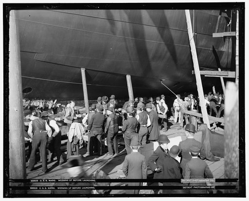 U.S.S. Maine, wedging up before launching