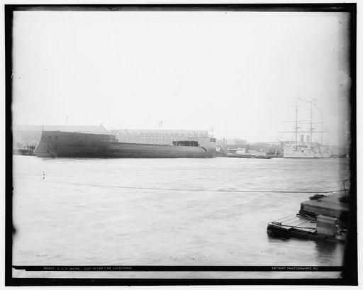U.S.S. Maine, just after the launching