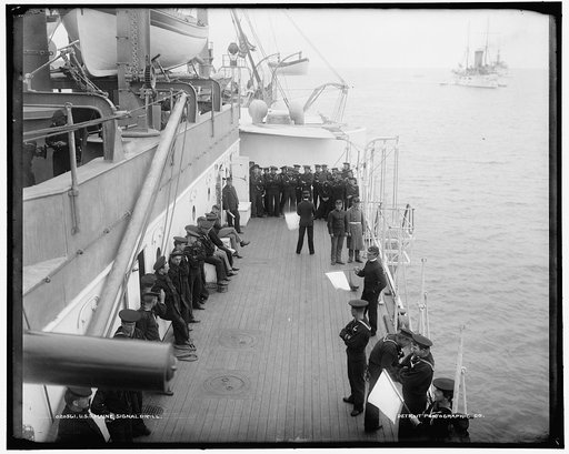 U.S.S. Maine, signal drill
