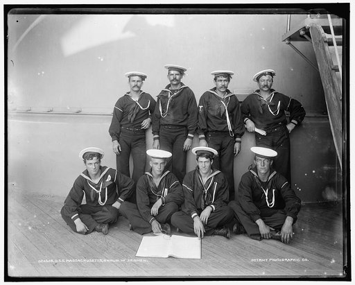 U.S.S. Massachusetts, group of seamen