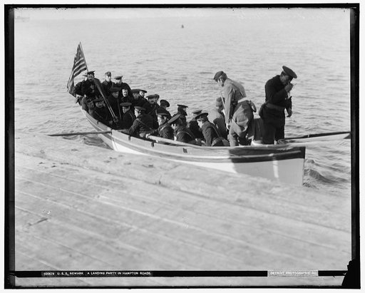 U.S.S. Newark, a landing party in Hampton Roads