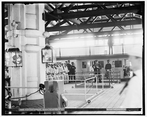 U.S.S. New Hampshire, reading the articles of war