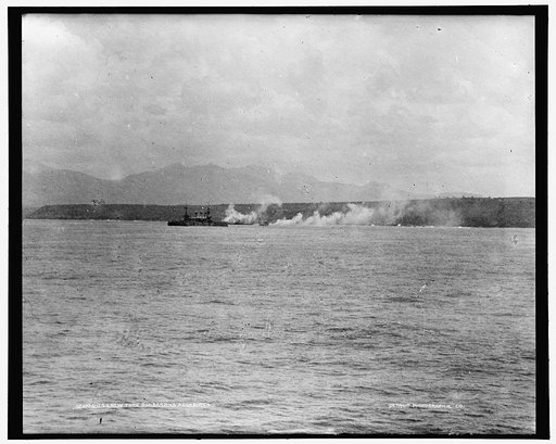 U.S.S. New York, bombarding Aguadores