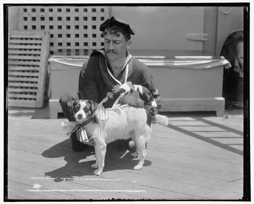 U.S.S. New York, Mike, decorated for anniversary of Santiago