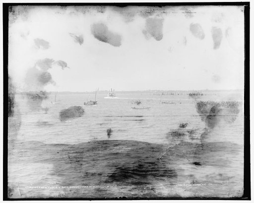 U.S.S. New York, gig race at Newport, anniversary of Santiago