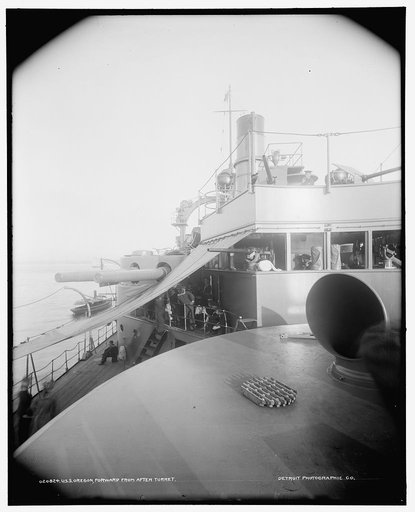 U.S.S. Oregon, forward from after turret