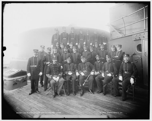 U.S.S. Oregon, Capt. Barker and officers
