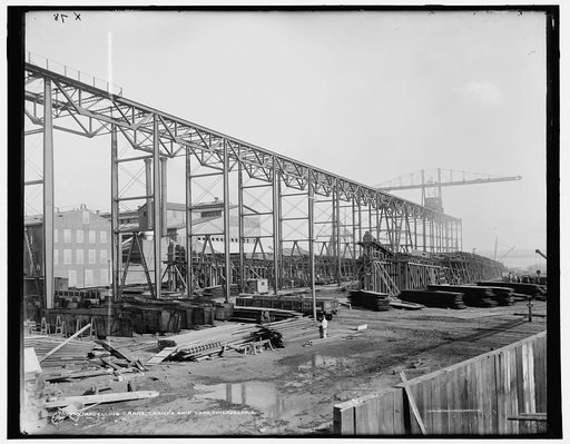Travelling crane, Cramp's ship yard, Philadelphia