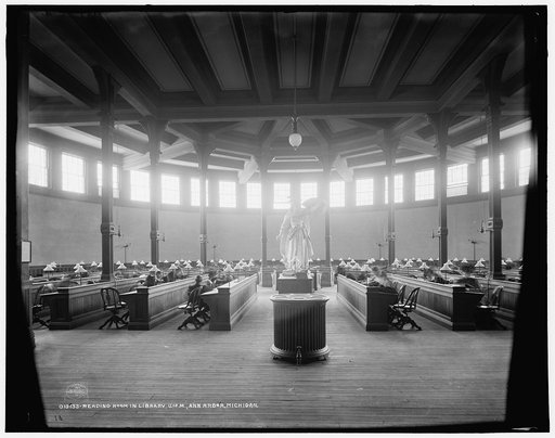 Reading room in library, U. of M. [i.e. University of Michigan], Ann Arbor, Michigan