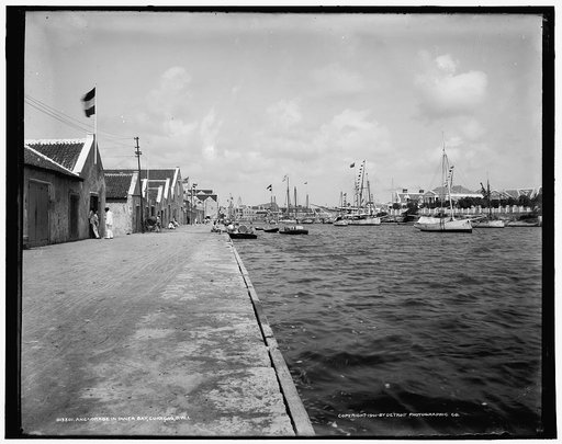 Anchorage in inner bay [i.e. Sint Anna Bay], Curacao, D.W.I.