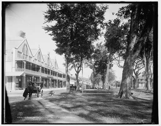 Plaza and business section, Port of Spain, Trinidad, W.I.