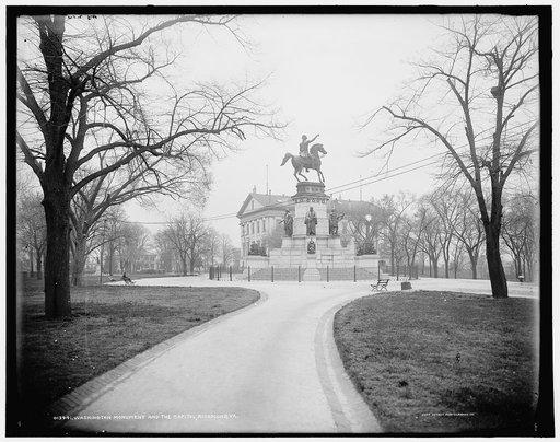Washington Monument and the capitol, Richmond, Va.