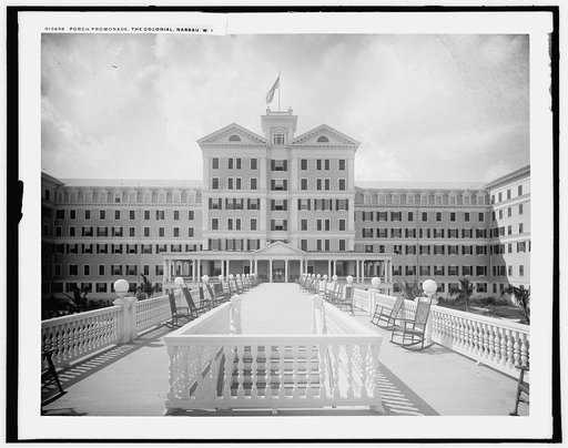 Porch promonade [sic], the Colonial, Nassau, W.I.