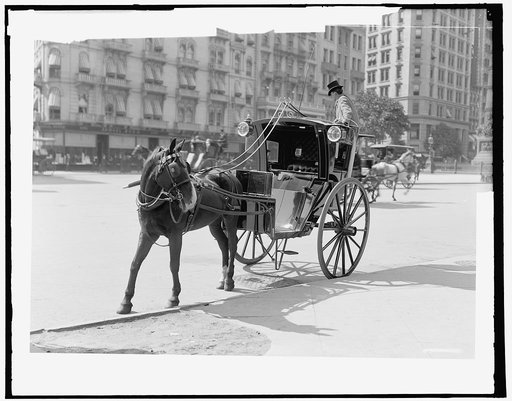 A hansom at Madison Square, New York