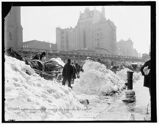 Cleaning the streets in a New York blizzard