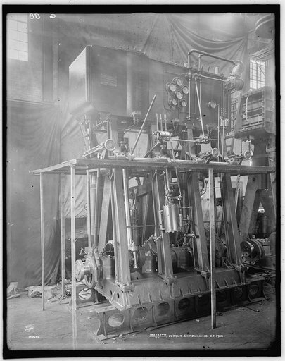 Marine engines made by Detroit Shipbuilding Co., a triple expansion