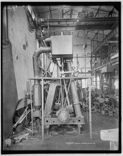 Marine engines made by Detroit Shipbuilding Co., a triple expansion