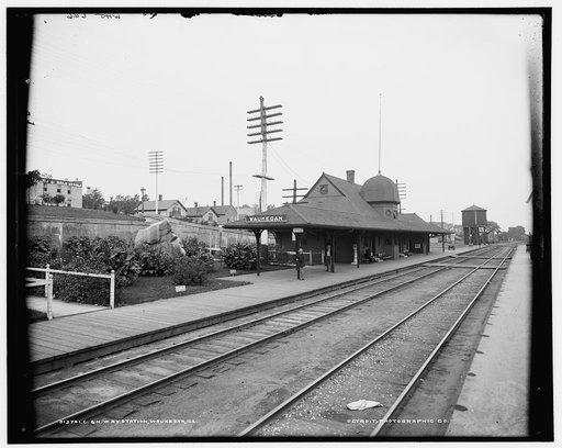 C. & N.W. Ry. [i.e. Chicago & North Western Railway] station, Waukegan, Ill.
