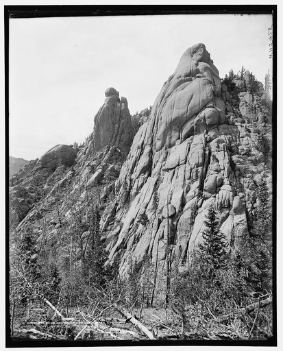Bride and groom, Cathedral Park, Colorado