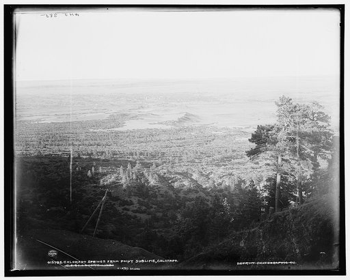 Colorado Springs from Point Sublime, Colorado, C.S. & C.C. [i.e. Colorado Springs & Cripple Creek] Short Line