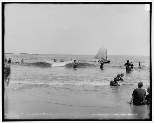 In the surf at York Beach, Maine