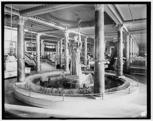 Siegel Cooper & Co., the fountain, water running