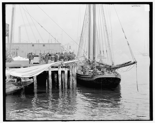 Fishing schooner at "T" wharf, Boston, Mass.