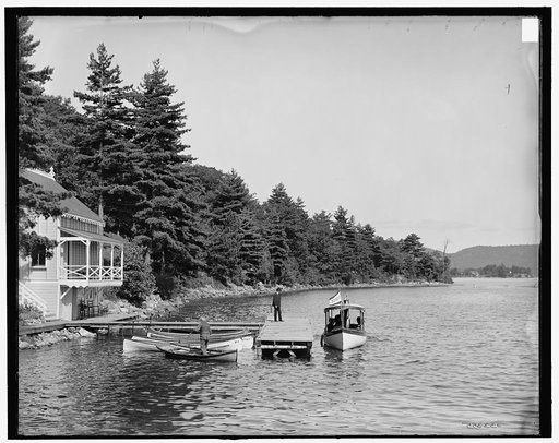Boat house at Rogers' Rock, Lake George, N.Y.