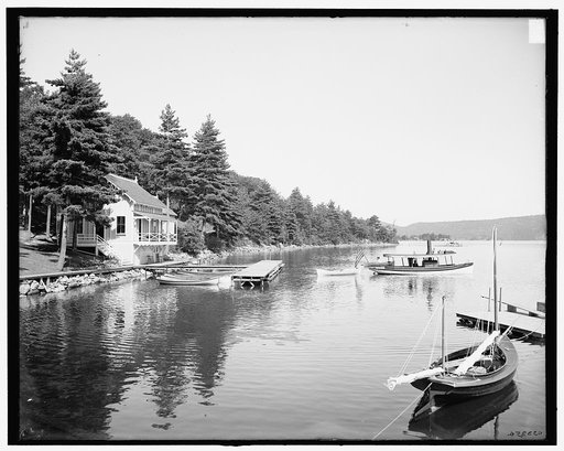 Boat house at Rogers' Rock, Lake George, N.Y.