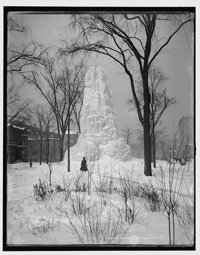 Washington Blvd., fountain of ice, Detroit, Mich.