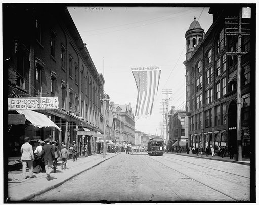 Looking down Congress St. from Congress Square, Portland, Me.