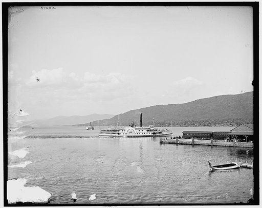 Steamer Horicon leaving dock, Lake George, N.Y.