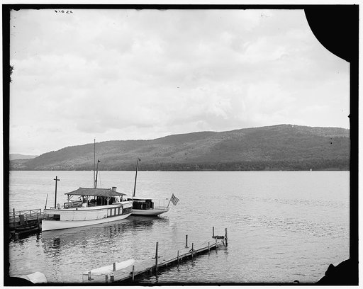 Across the lake from Lake House (hotel) grounds, Lake George, N.Y.