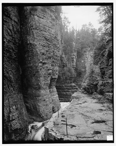 Column rocks from below, Ausable Chasm, N.Y.