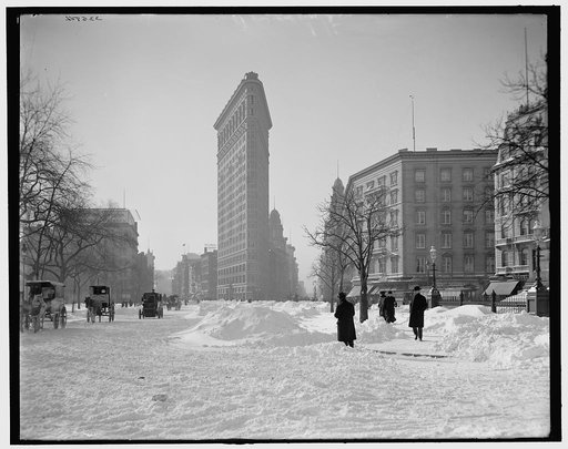 Flatiron Building, corner after snow storm, New York, N.Y.