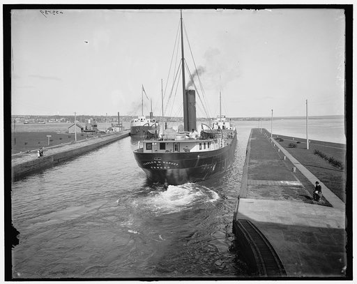 Str. Charles M. Warner leaving Poe Lock, Sault Ste. Marie, Mich.