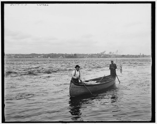 Indians poling in the rapids, Sault Ste. Marie, Mich.