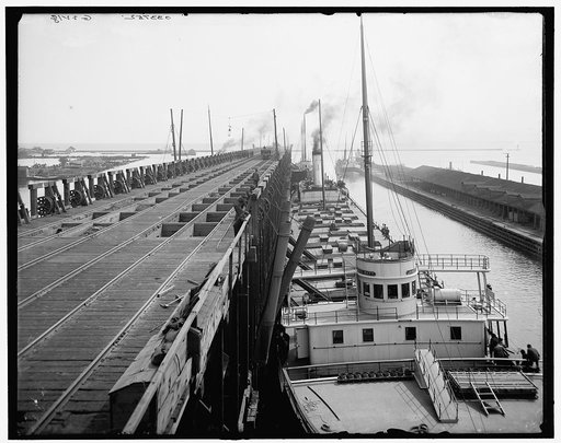 Str. landing at S.S. Ry. ore docks, Marquette, Mich.