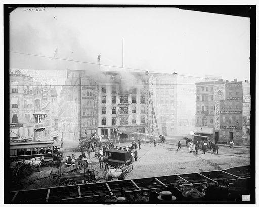 Fighting the flames, Coney Island, N.Y.