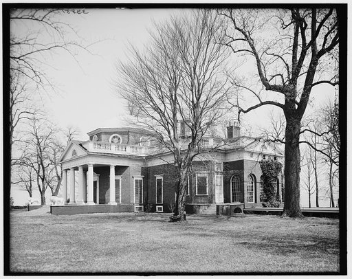 Monticello from the northeast, Charlottesville, Virginia
