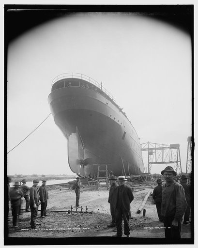 S.S. William G. Mather, stern view before launch
