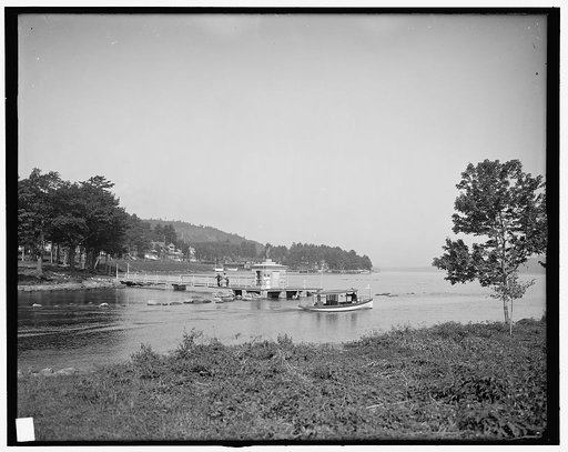 Endicott Rock and outlet, Lake Winnipesaukee, N.H.