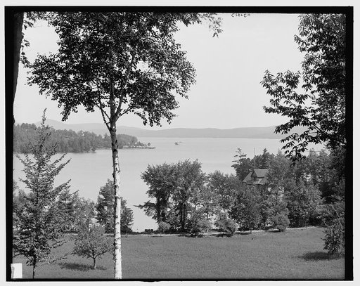Looking out at Oneita Bay from Paine grounds, Lake George, N.Y.