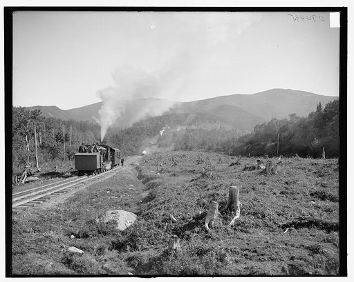 Trains starting up Mount Washington Railway, White Mountains, N.H.