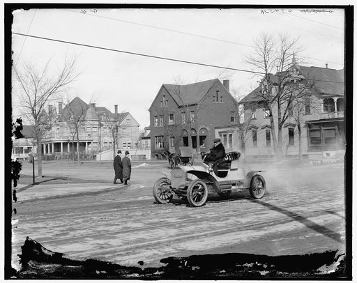 Automobile on town street
