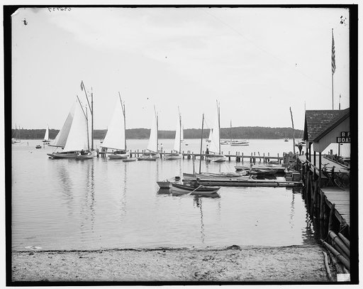 Sail boat landing, Prospect Point, Shelter Island, N.Y.